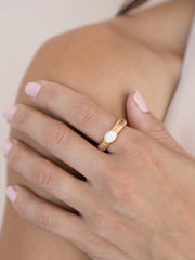 Opal Flex Ribbed Ring