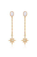 Celestial Opal Star Drop Earrings