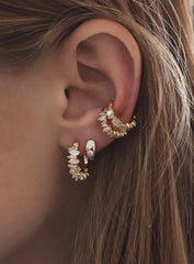 TAPERED BAGUETTE CZ HOOPS