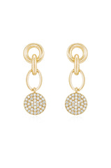 Dangle Crystal Disc Earrings