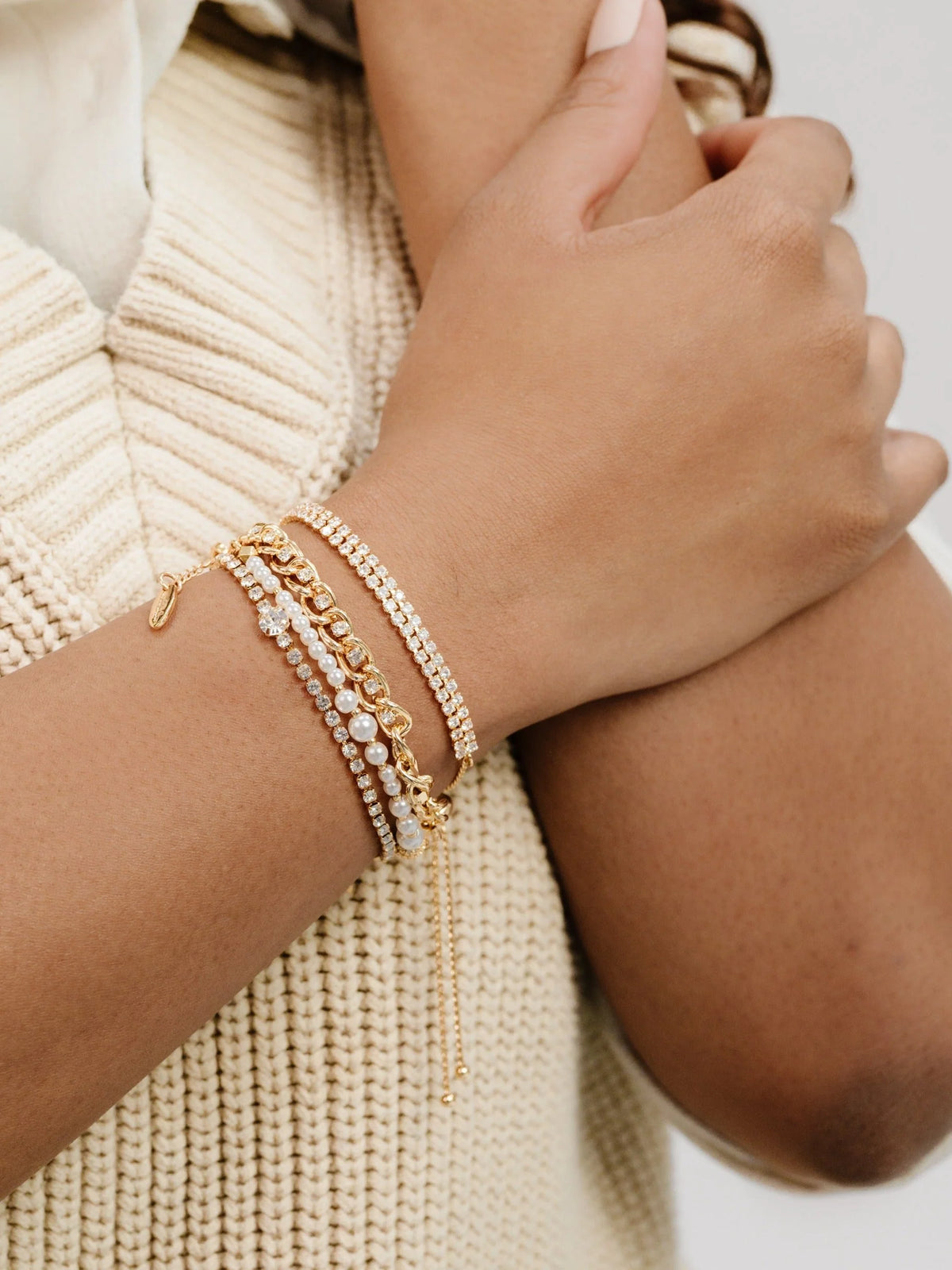 The Ultimate Pearl and Crystal Mixed Bracelet Stack