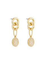 Dangle Crystal Disc Earrings