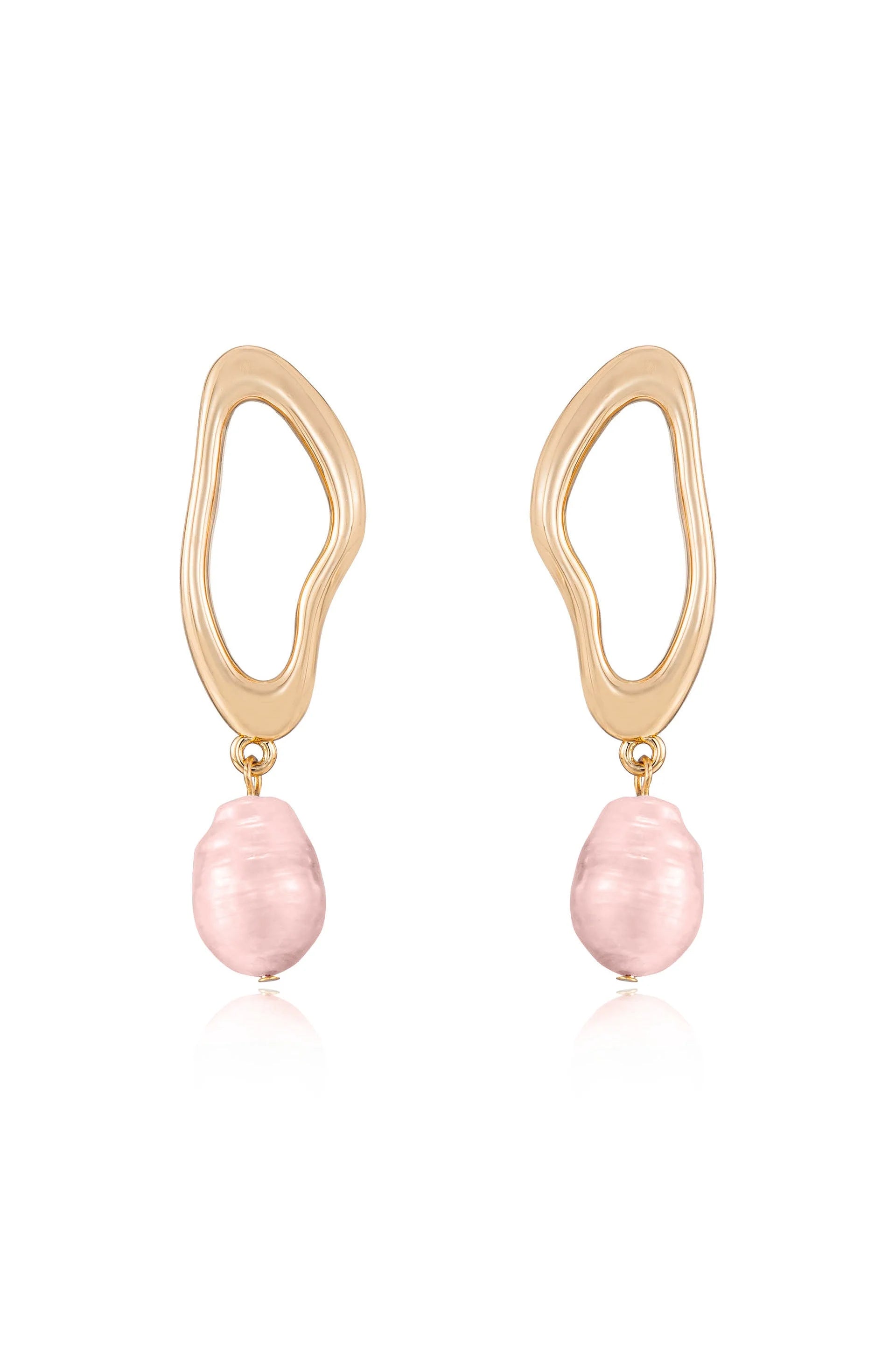 Open Circle Freshwater Pearl Earrings