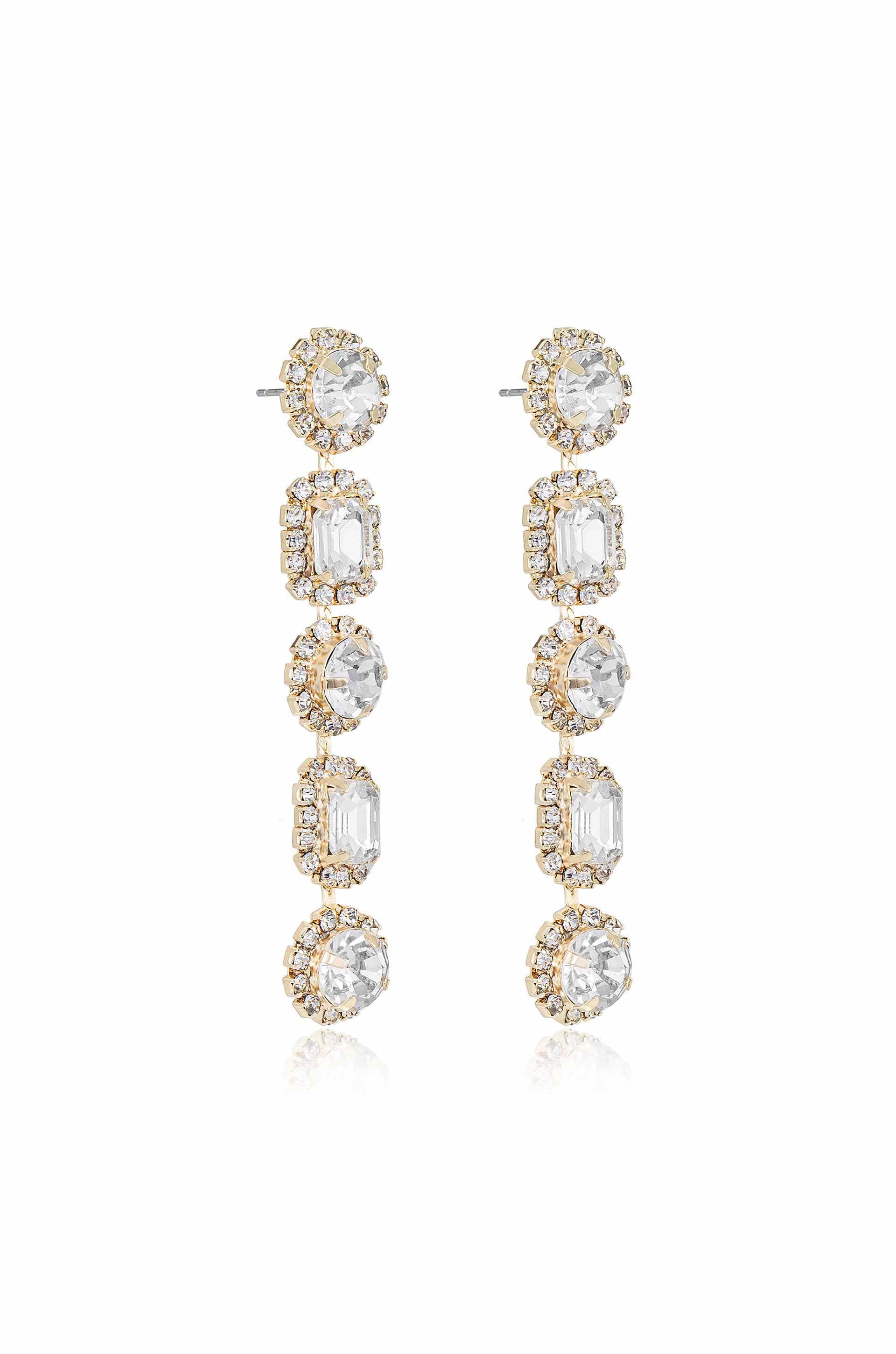 Crystal Droplets Dangle Earrings