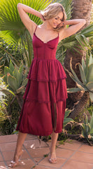 Maeve Corset Midi - Burgundy