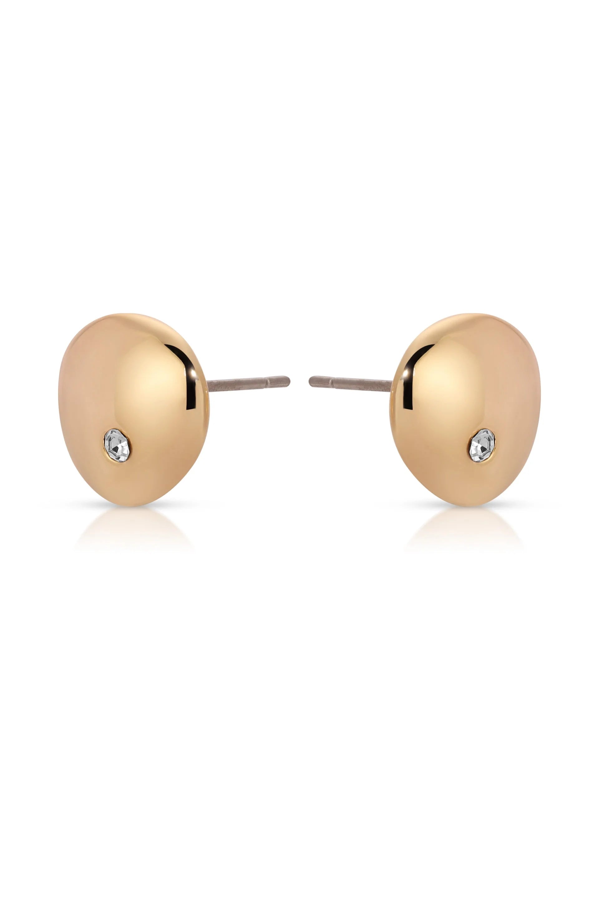 Polished Pebble Crystal Stud Earrings