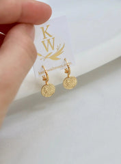 PETITE COIN HUGGIE EARRINGS