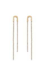 Double Crystal Chain Drop Earrings