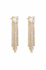 Formal Crystal Fringe Drop Earrings