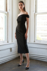 A BEAUTIFUL DAY PINSTRIPE MIDI DRESS