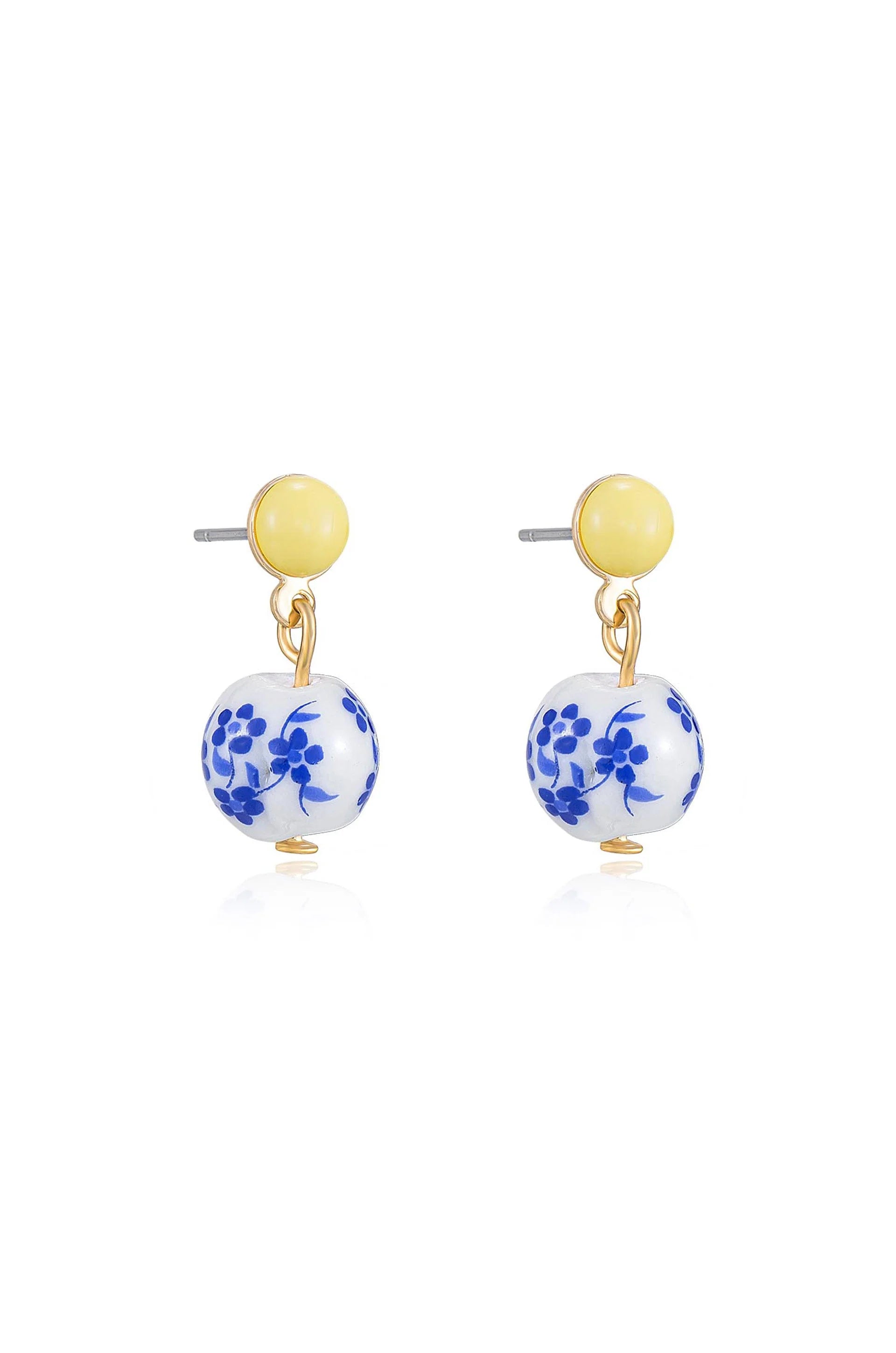 Indigo Floral Drop Earrings