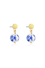 Indigo Floral Drop Earrings