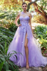 Leila One Shoulder Gown - A1053 - Lilac