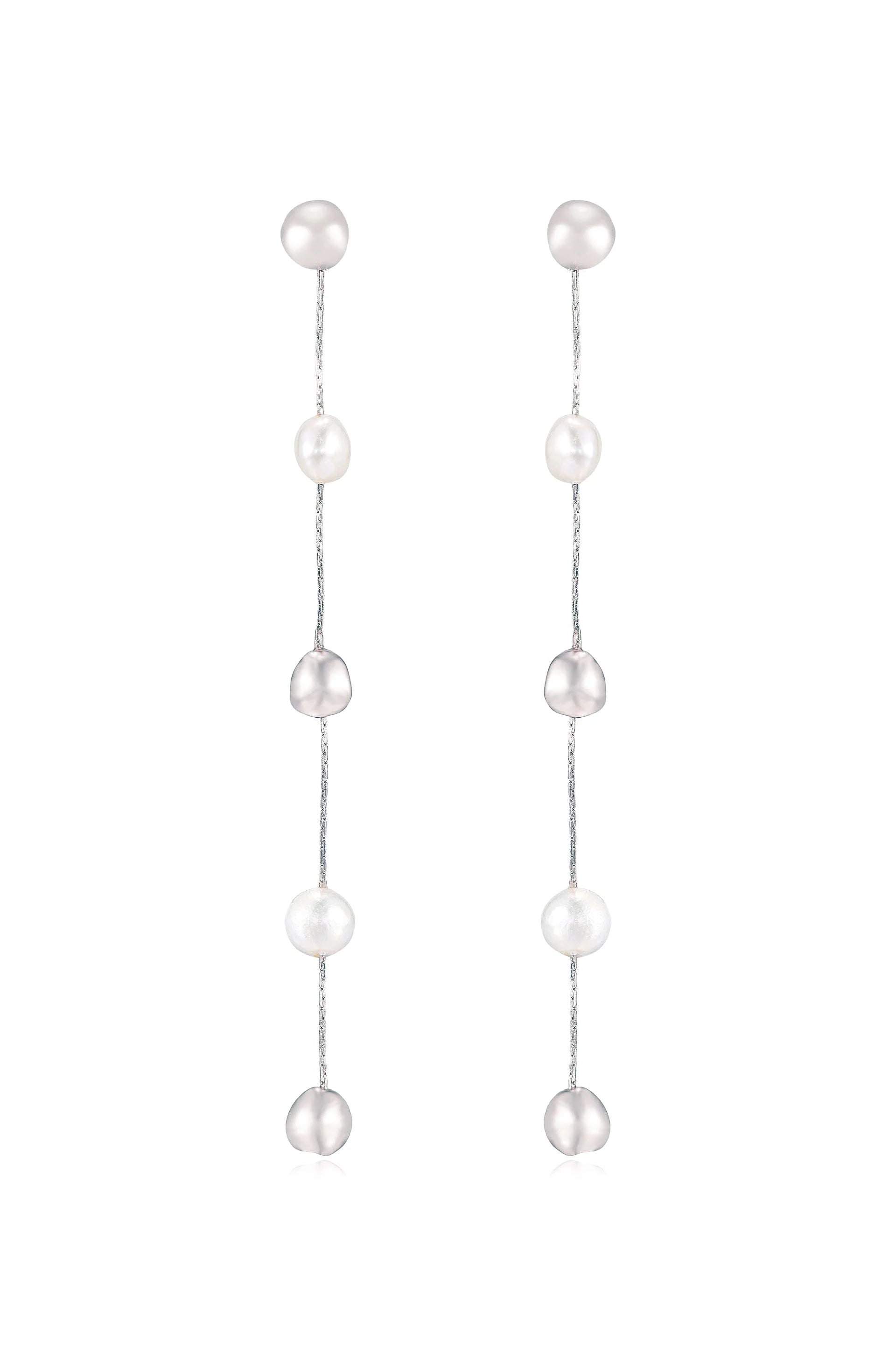 Alternating Freshwater Pearl Drop Earrings