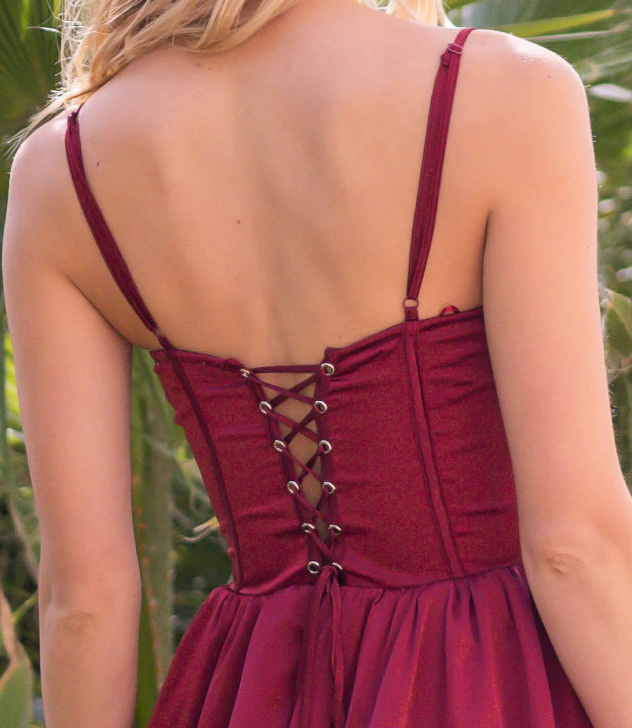 Maeve Corset Midi - Burgundy