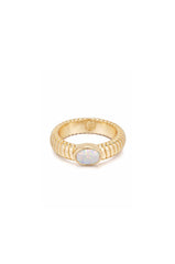 Opal Flex Ribbed Ring