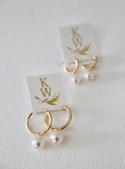 AUDREY PEARL HOOP EARRINGS