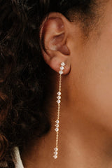 Linear Crystal Drop Earrings