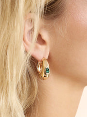 Emerald Deco Hoops