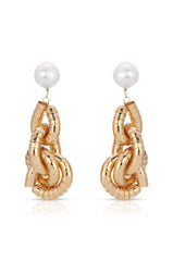 Liquid Gold Pearl Drop Earrings