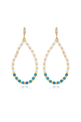 Turquoise and Pearl Teardrop Earrings