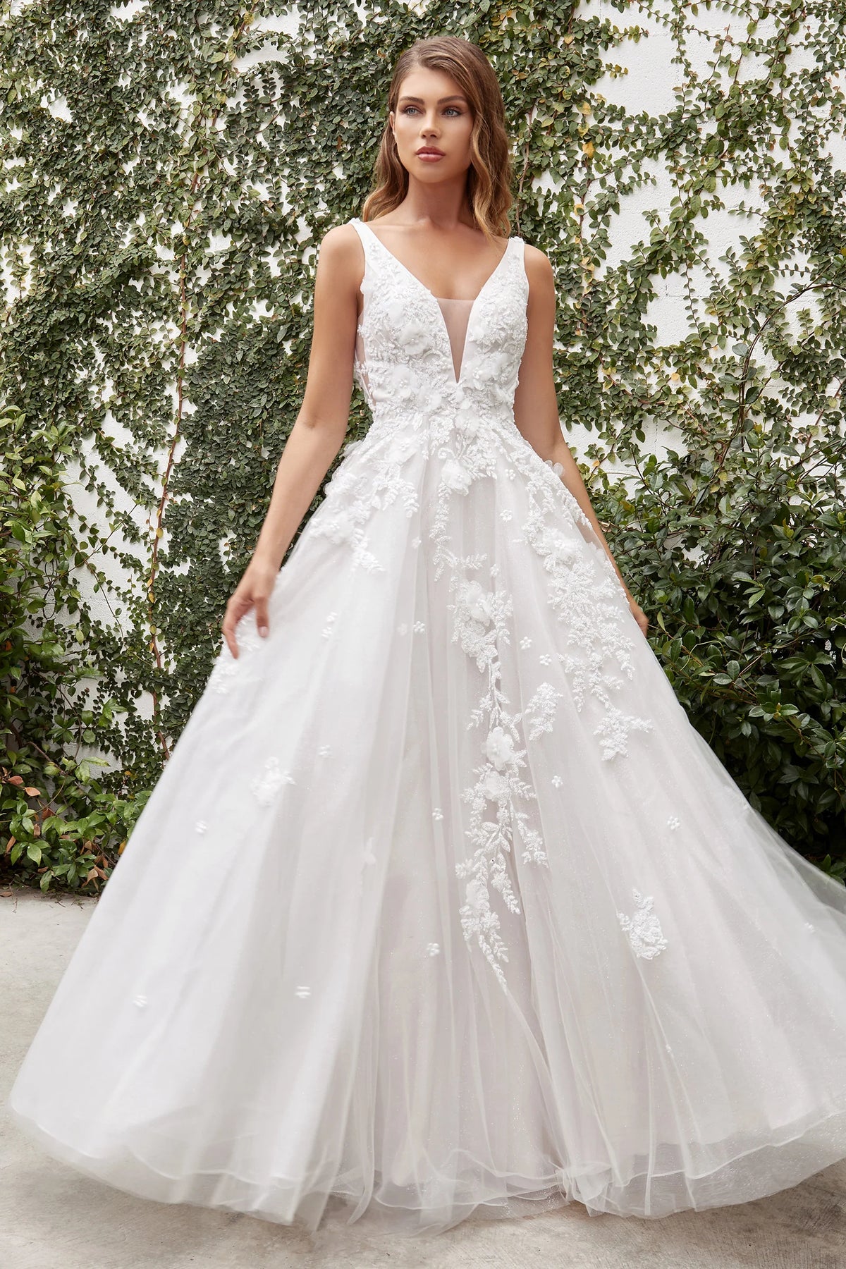 A1028W - GARDENIA LACE WEDDING BALL GOWN - ANDREA & LEO COUTURE