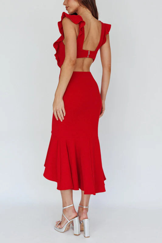 Kennedy Midi Dress - Red