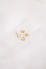 CZ Crystal Stud in Gold