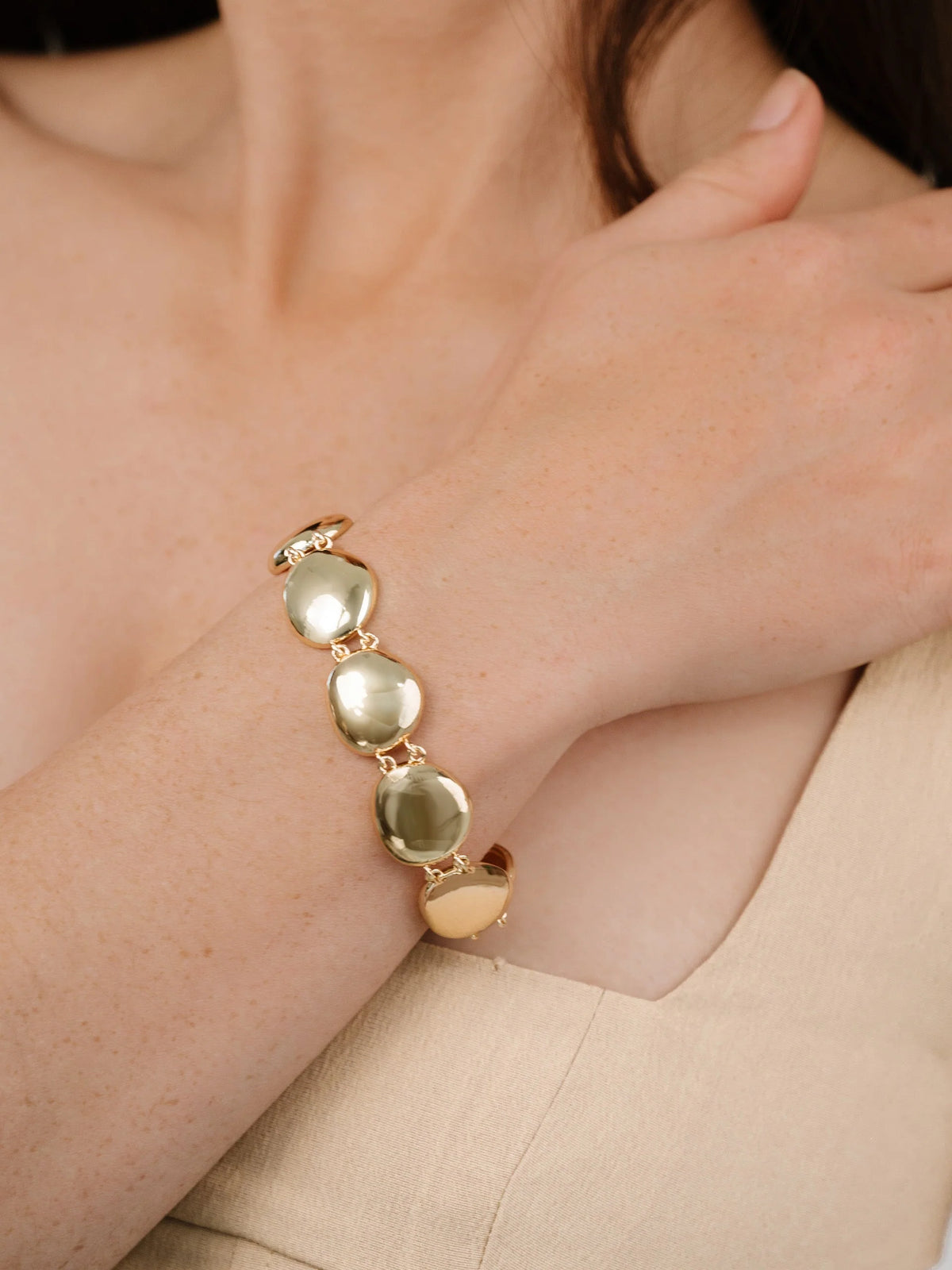 Polished Pebble Linked Bracelet