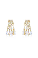 Crystal Fringe Dangle Stud Earrings