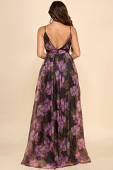 Wisteria Maxi Dress - Black Multi