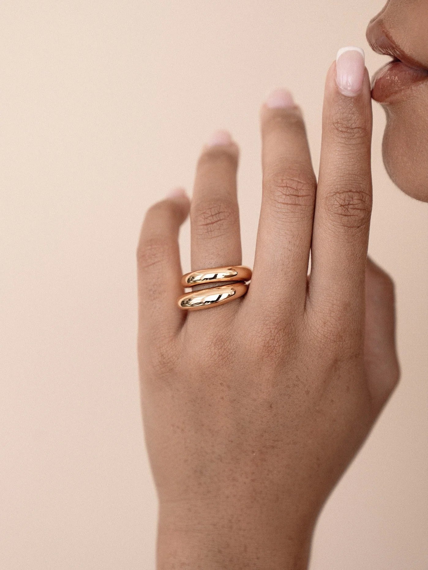 Modern Dome Ring Set